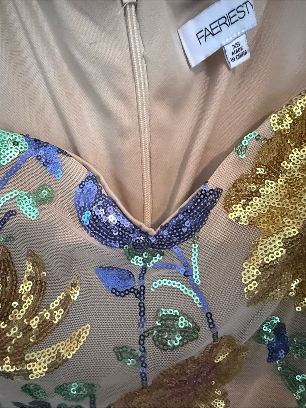 Embellished Floral Sequin Maxi Dress - Picture 9 of 12
